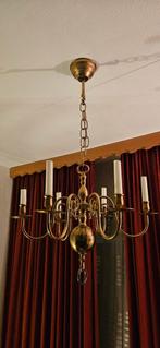 Kroonluchter goudkleurig met echte kasrsen, Huis en Inrichting, Lampen | Kroonluchters, Ophalen, Gebruikt