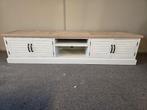 TV Meubel eiken-wit parket ingelegd 200x50, Ophalen, ., 200 cm of meer, .