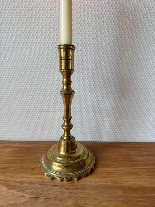 Koperen Antieke Kandelaar, Begin 1900, Goud, Kaarsenhouder, Antiek en Kunst, Antiek | Koper en Brons, Koper, Ophalen of Verzenden
