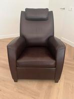 Rolf Benz fauteuil bruin leer, Huis en Inrichting, Fauteuils, Ophalen, Gebruikt, 75 tot 100 cm, Leer