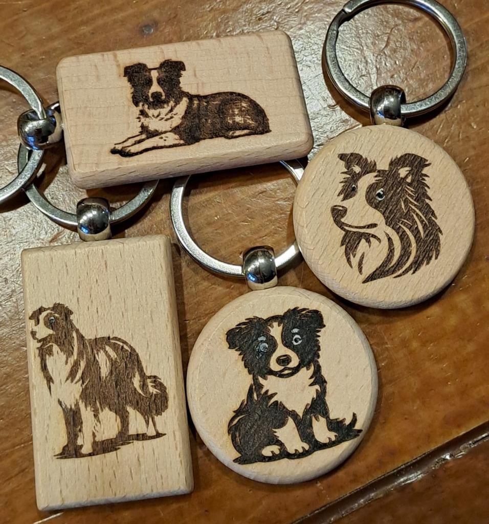 Handgemaakte Border Collie Sleutelhanger - Gepersonaliseerd, Ophalen of Verzenden