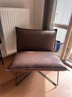 Fauteuil Jess Design - Earl - Bruin leder, Huis en Inrichting, Fauteuils, Ophalen of Verzenden, Zo goed als nieuw, 75 tot 100 cm