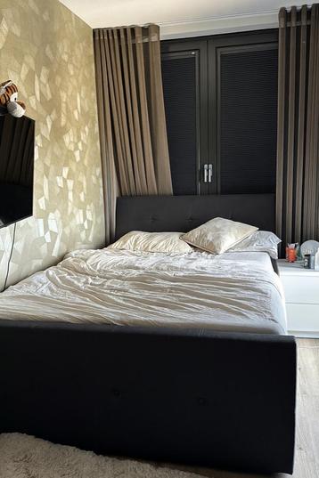 Boxspring bed 160x200 - Zwart antraciet beschikbaar voor biedingen
