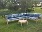 Nieuwe teak houten hoekloungeset ROUGH, type BATANG, Tuin en Terras, Ophalen, Nieuw, Teakhout