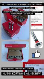 HILTI KANAALPLAATANKERS HSL4 M10 PAX85 NIEUW 50% DISCOUNT, Doe-het-zelf en Verbouw, IJzerwaren en Bevestigingsmiddelen, Ophalen of Verzenden