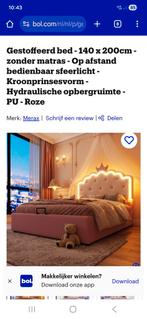 Prinsessenbed 140x200 als nieuw!!! Roze wit, Twee personen, 1 overnachting