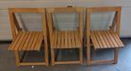Vintage Aldo Jacober beuken klapstoelen jaren 60 70, Ophalen of Verzenden, Gebruikt, Drie