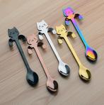 4 Katten Lepels / Koffie Dessert Dieren Lepeltjes Lepel, Verzenden, Nieuw, Rvs of Chroom, Bestekset