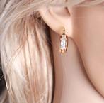 Oorbellen goud 18K creolen - oorringen goud met edelstenen, Hangers, Verzenden, Nieuw, Met edelsteen