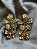 Bloem Oorbellen goud, Verzenden, Nieuw, Goud, Hangers