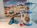 Blauwe Emaille Koffiepot met Vioolmotief, Antiek en Kunst, Ophalen of Verzenden