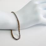 Bicolor gouden armband met vossenstaart-schakel, ., Ophalen of Verzenden, Zo goed als nieuw, .