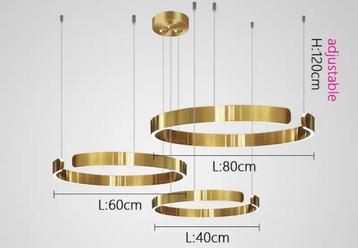 Nieuw led ring lamp lampen goud 80-60-40 cm rond C ringen 