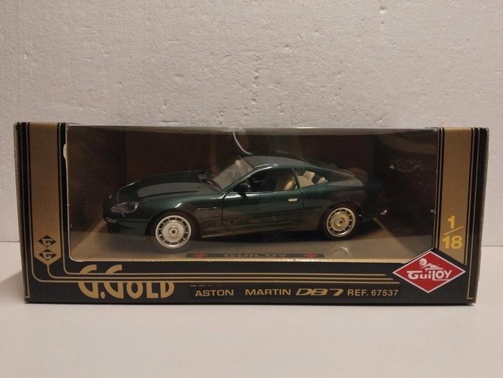 Aston Martin DB 7 groen Guiloy gold line 1:18 KRD, Hobby en Vrije tijd, Modelauto's | 1:18, Zo goed als nieuw, Auto, Overige merken