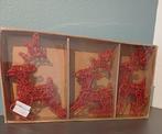 3x hert decoratie rood, Ophalen of Verzenden, Zo goed als nieuw