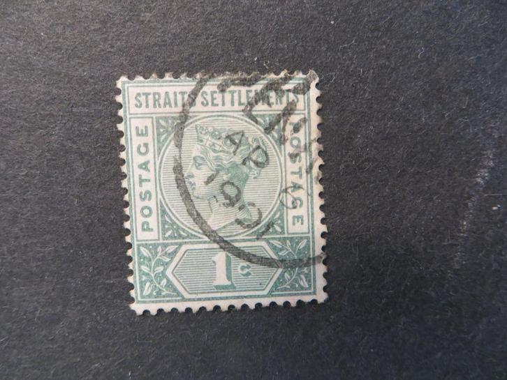A09798: Straits Settlements QV 1 c CA, Postzegels en Munten, Postzegels | Azië, Oost-Azië, Ophalen of Verzenden