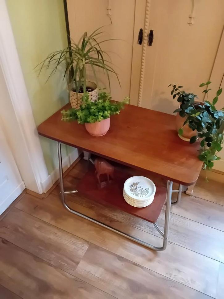 Bauhaus Art Deco vintage bijzettafel sidetable plantentafel, Antiek en Kunst, Antiek | Meubels | Tafels, Ophalen