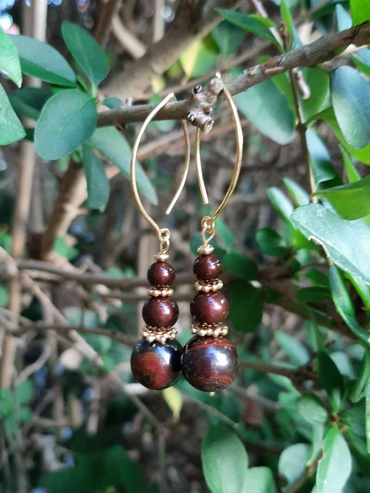 Oorbellen Golden Iron tijgerijzer-swarovski parels goud, Sieraden, Tassen en Uiterlijk, Edelstenen, Nieuw, Ophalen