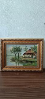 Klein Hollands Tafereel - Olieverf, Ophalen of Verzenden