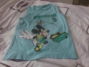 Aqua zomerhemdje Mickey aan het voetballen maat 104/110 zgan beschikbaar voor biedingen