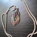 Zilveren ketting met hanger vintage regenboog, Met hanger, Ophalen of Verzenden, Zo goed als nieuw, Zilver