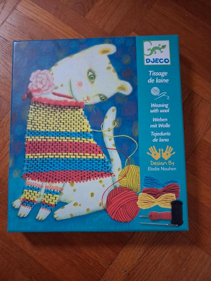 DJECO Tissage de Laine - Weefset Kat Weven met wol NIEUW, Hobby en Vrije tijd, Knutselen, Nieuw, Knutselwerk, Ophalen of Verzenden