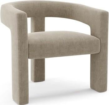 Fauteuil MILA Velours Taupe-, Huis en Inrichting, Ophalen, Nieuw, 75 tot 100 cm, Stof