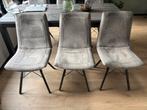 Grijze Eetkamerstoelen - Set van 6, Huis en Inrichting, Stoelen, Ophalen, Zo goed als nieuw, Metaal, Grijs