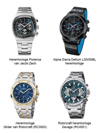 4 Heren horloges, nieuw, Alpha Sierra, JacobZech, Rotorcraft beschikbaar voor biedingen
