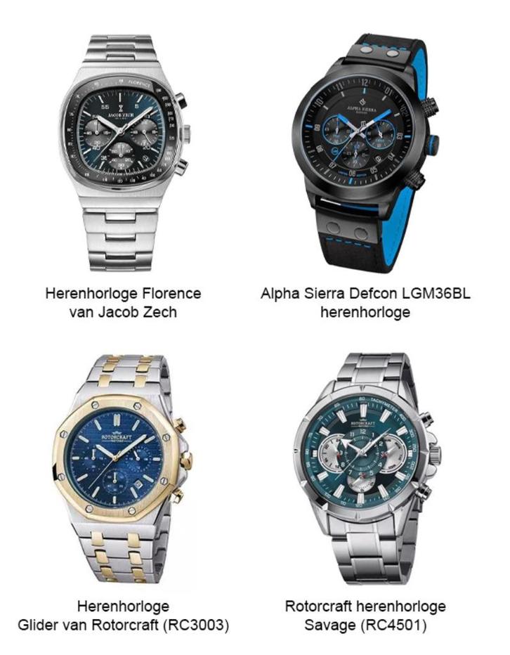 4 Heren horloges, nieuw, Alpha Sierra, JacobZech, Rotorcraft, Sieraden, Tassen en Uiterlijk, Horloges | Heren, Nieuw, Polshorloge