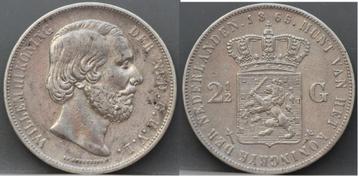 Mooie rijksdaalder 1865 - 2 1/2 gulden 1865 Willem 3 beschikbaar voor biedingen
