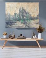 Moderne kunst  groot schilderij skyline, zachte kleuren, Ophalen