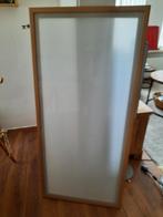 Melkwit glazen kastdeur IKEA met scharnieren, Gebruikt, Ophalen of Verzenden, 150 tot 200 cm, Rechthoekig