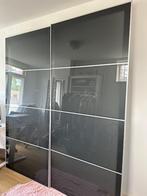 Ikea PAX 2 schuifdeuren UGGDAL zwart glas, Ophalen, 100 tot 150 cm, 200 cm of meer, Minder dan 25 cm