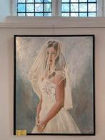 Prachtige portret, olieverf, hand werk. 100X80 cm, Ophalen of Verzenden