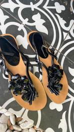🖤Sandalen slippers Zwart lak Paris mt 38🖤, Ophalen of Verzenden, Zo goed als nieuw, Zwart, Sandalen of Muiltjes