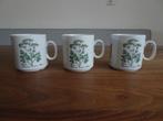 Drie vintage botanische W. Germany bekers, Huis en Inrichting, Keuken | Servies, Ophalen of Verzenden, Gebruikt, Overige stijlen