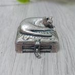 vintage kat pillendoos,Snuisterijdoos, Antiek en Kunst, Ophalen of Verzenden