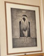 ART DECO Jan Wittenberg Blauwe reiger Kunstwerk Litho !, Antiek en Kunst, Verzenden