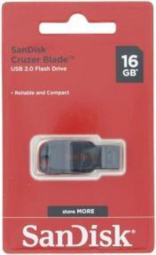 Sandisk Cruzer Blade | 16GB | USB 2.0A - USB Stick, Computers en Software, USB Sticks, Nieuw, 16 GB, Ophalen of Verzenden