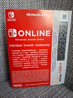 Nintendo Switch Online Membership 3 maanden, Online, 1 speler, Ophalen of Verzenden, Zo goed als nieuw