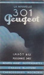 Peugeot 301 vouwfolder folder auto oldtimer, Boeken, Auto's | Folders en Tijdschriften, Peugeot, Ophalen of Verzenden, Zo goed als nieuw