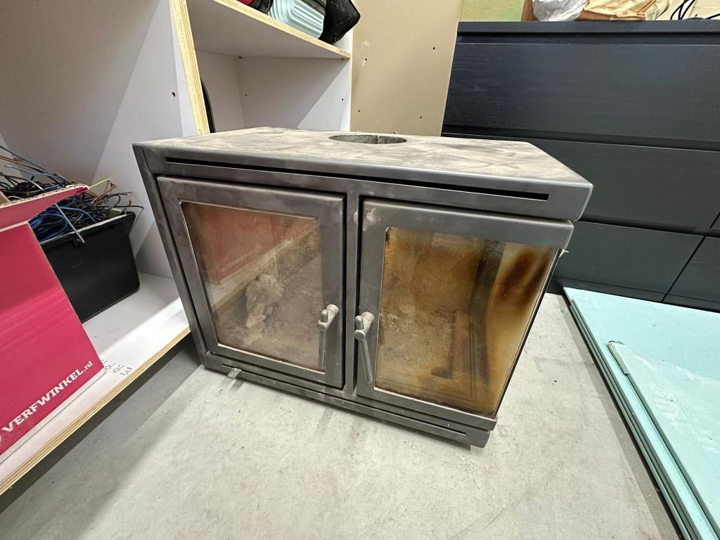 Hoekhaard houtkachel inbouw kachel, Ophalen, Gebruikt, Inbouwhaard, Houthaard