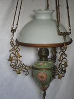 Oude hang  olielamp/petroleumlamp met stenen pot, Antiek en Kunst, Antiek | Lampen, Ophalen