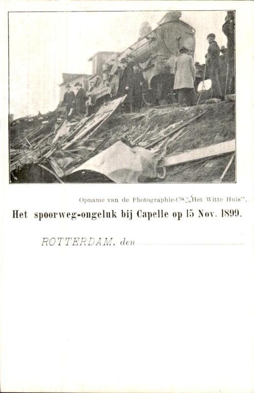 Rotterdam - Spoorweg ongeluk, Verzamelen, Ansichtkaarten | Nederland, Ongelopen, Zuid-Holland, Voor 1920, Ophalen of Verzenden