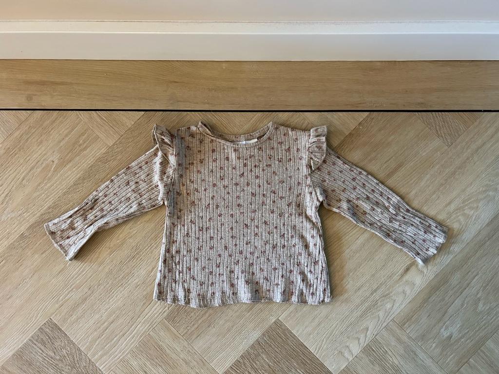 Z.g.a.n. Longsleeve met ruffle / volant, Zara, maat 104, Meisje, Ophalen of Verzenden, Zo goed als nieuw, Zara