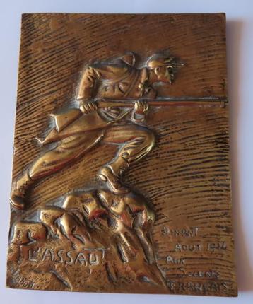 Koopje! Bronzen plaquette /1914/Slag van Dinant/incl verzen beschikbaar voor biedingen