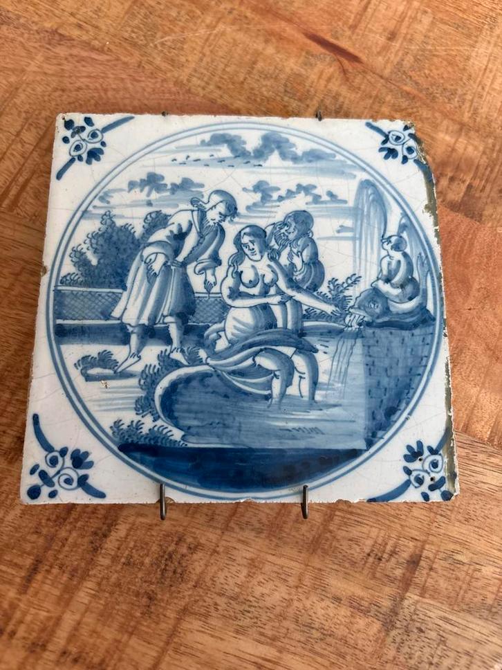 Antieke Delfts Blauwe Tegel, Antiek en Kunst, Antiek | Wandborden en Tegels, Ophalen of Verzenden