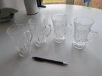 Set van 4 glazen mokken met tulp design, Ophalen of Verzenden, Zo goed als nieuw