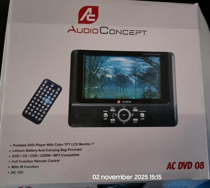 AudioConcept AC DVD 08 - Draagbare DVD Speler inclusief verz, Audio, Tv en Foto, Dvd-spelers, Zo goed als nieuw, Dvd-speler, Overige merken